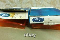 PAIR NOS OEM FORD TAUNUS Mk2 CORTINA Mk4 SIGNAL LENSES # 76BG-13K301-AA / 302-AA