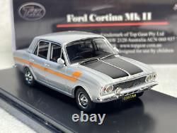Rare Traxx Top Gear 143 Ford Cortina GT Mk2 In Quick Silver In Display Case