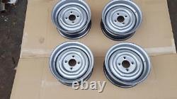 SET OF 4 FORD CORTINA MK2 ESCORT LOTUS GT 5.5j x 13 STEEL WHEEL RIMS