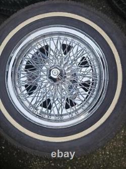 Set Of 4 Chrome Wire Look Wheels Ford Anglia Cortina Mk1 Mk2 Escort Hillman