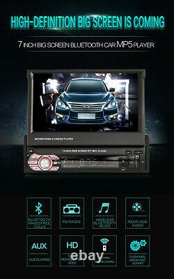 Telescopic Screen 7in Car Stereo Radio MP5 Player Bluetooth USB SD TF AUX 1DIN