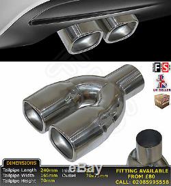 UNIVERSAL PERFORMANCE STAINLESS STEEL TWIN TAILPIPE 2.5 INLET Ford 1