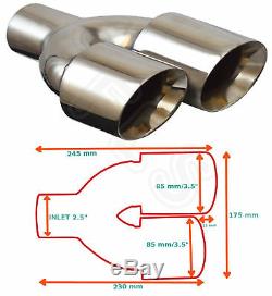 UNIVERSAL STAINLESS EXHAUST TAILPIPE LEFT 2.5 IN YFX-0260-SP35L-Ford 1