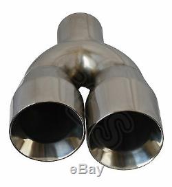 UNIVERSAL STAINLESS STEEL EXHAUST TAILPIPE 2.5 LEFT YFX-0128-SP35L Ford 1