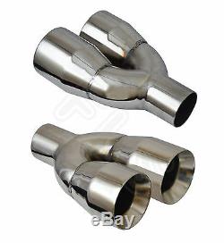 UNIVERSAL STAINLESS STEEL EXHAUST TAILPIPE PAIR 2.5 IN 3.5 OUTFord 1