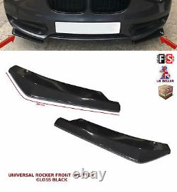 Universal Front Bumper Lip Extension Rocker Splitter Spoiler Gloss Black-frd1