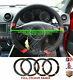 Universal Steering Wheel Cover Faux Leather Look Black/red 37 To 39cm-frd1