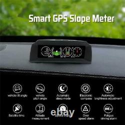 Vehicle GPS Slope Meter Inclinometer Alarm Speed Tilt Pitch Multifunction Gauge