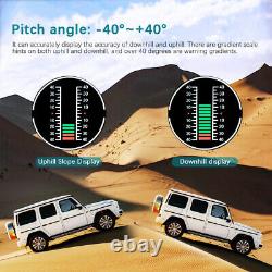 Vehicle GPS Slope Meter Inclinometer Alarm Speed Tilt Pitch Multifunction Gauge