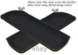 Yellow Stitch Fits Ford Cortina Mk2 Mk3 1600e 2x Sun Visors Leather Covers Only